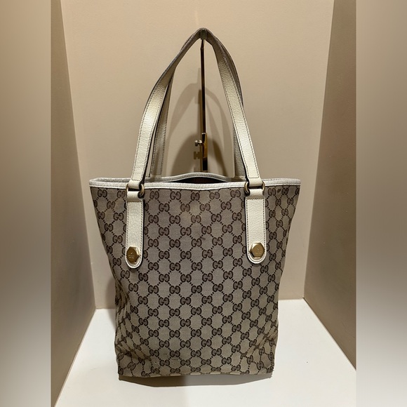 Gucci Charmy Open Canvas and Leather Mono Tote - Picture 12 of 12